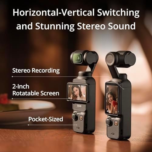 Osmo Pocket 3 Creator Combo, Vlogging Camera With 1" CMOS & 4K/120fps | 3-Axis Stabilization, Spotlight Follow, Fast Focusing, Mic Included for Clear Sound, Small Camera for Photography 4