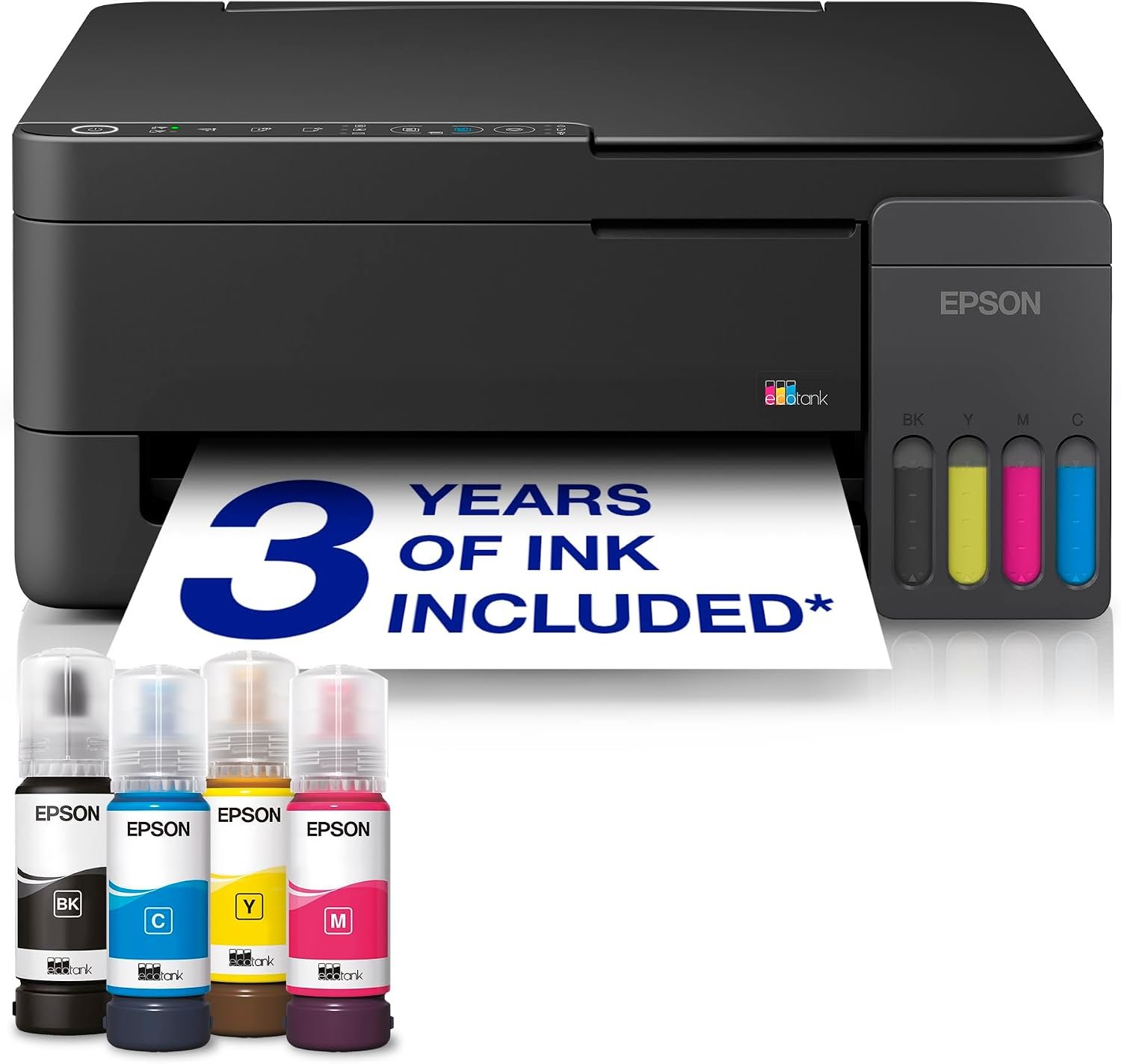 EcoTank ET-2910 | Busy Home Use | Wi-Fi | A4 | Print, Copy, Scan | AirPrint Compatible | Compact | Includes Up To 3 Years of Ink