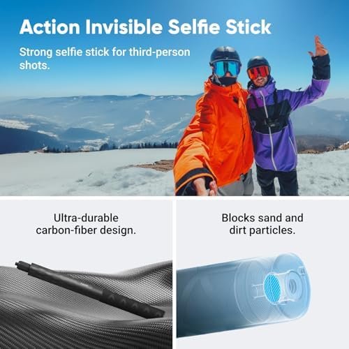 Ace Pro 2 Ski Bundle — 8K Waterproof Action Camera Co-Engineered with Leica, 1/1.3" Sensor, Dual AI Chip, Leading Low Light, Superior Audio, Flip Screen & AI Editing for Vlogs 3
