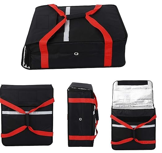 Heavy Duty Pizza Delivery Bag, 20" x 20" x 8" Full Insulated All Sides, 51 x 51 x 20cm
